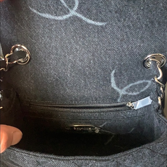 🦄 NWT Chanel 20B Black Denim Square Mini - Picture 7 of 7